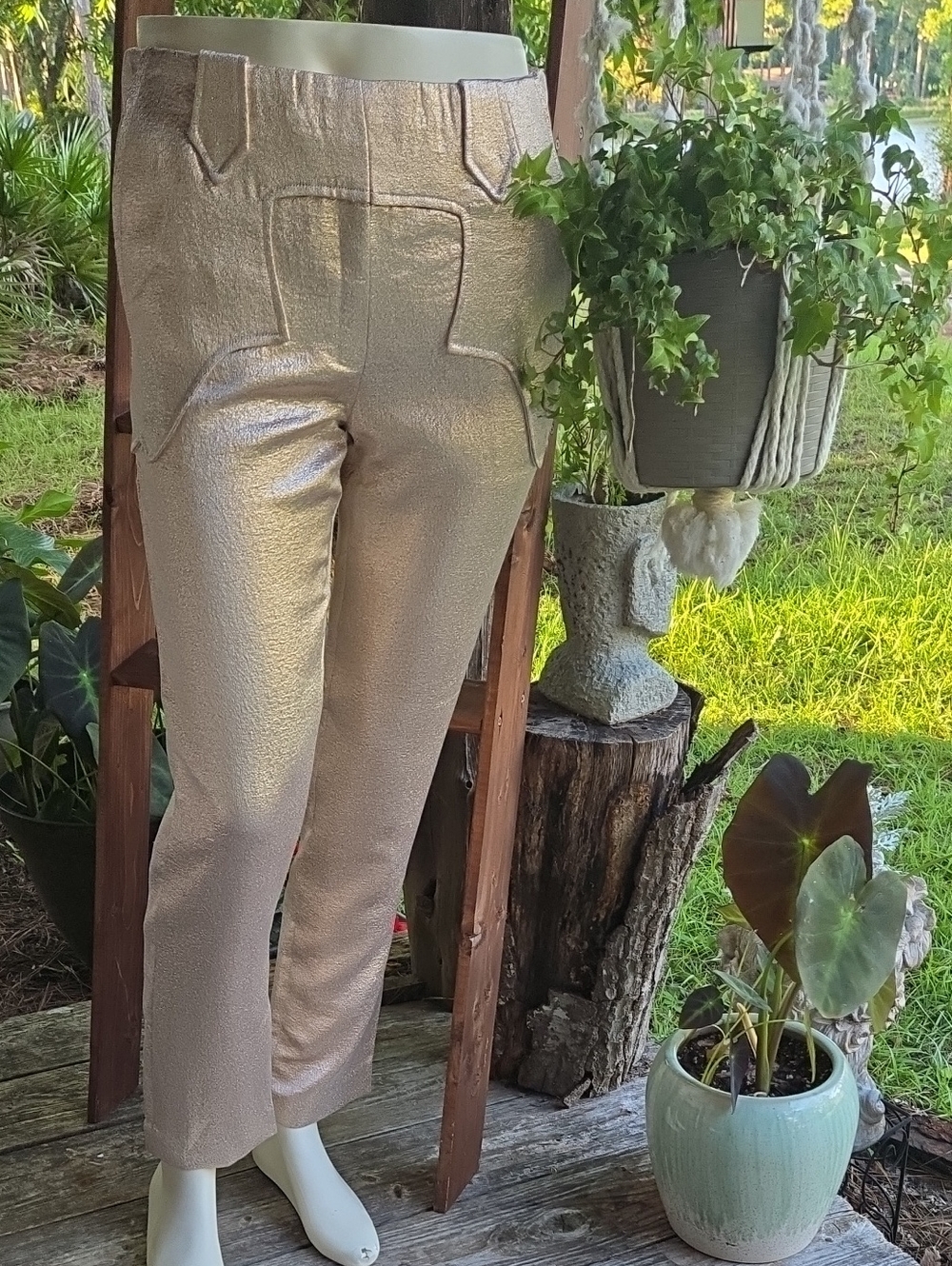 Blue B. Rose Gold Western Style Cigarette Pant Size Small